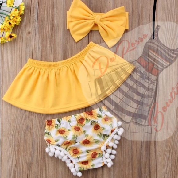 sunflower baby girl outfit